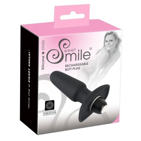 - Smile Butt Plug - akkus, szilikon anál vibrátor (fekete)