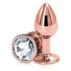   Exclusivity - Metal Plug Small - Óarany Fém Kis Anál Ékszer - Választható színű ékkővel