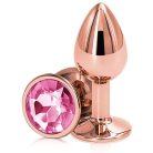 Exclusivity - Metal Plug Small - Óarany Fém Kis Anál Ékszer - Választható színű ékkővel