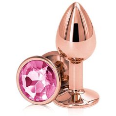   Exclusivity - Metal Plug Small - Óarany Fém Kis Anál Ékszer - Választható színű ékkővel
