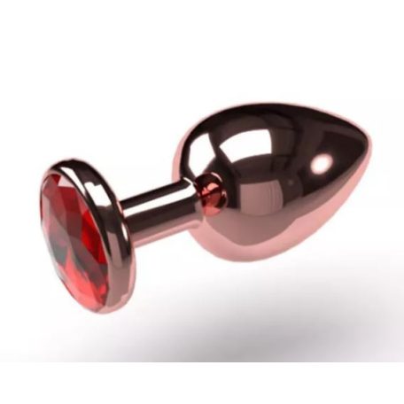 Exclusivity - Metal Plug Small - Óarany Fém Kis Anál Ékszer - Választható színű ékkővel