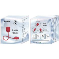   Dual motor Lonely Rose - akkus, 2in1 rózsa csikló vibrátor (piros)